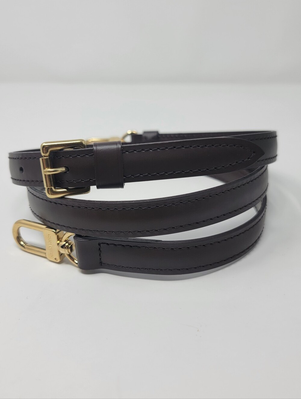 LOUIS VUITTON Brown Leather Crossbody Bag Strap